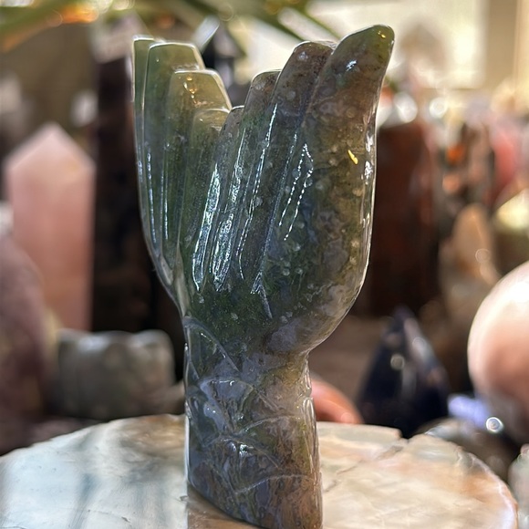 🔥SALE🔥 Moss Agate Mermaid Tail Carving! - Picture 4 of 7